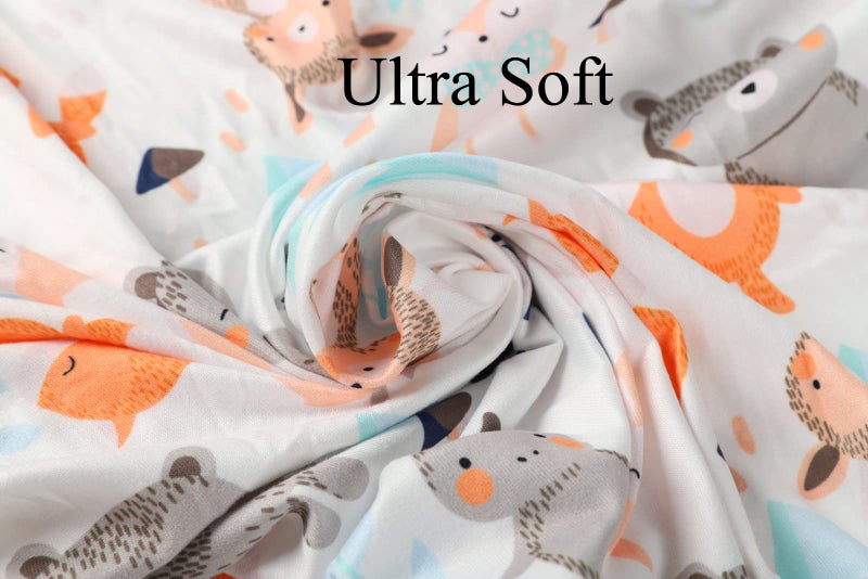 Tontukatu Bassinet Sheet Set 3 Pack (32" x 19") Compatible with Mika Micky, Baby Delight, Dream On Me Bassinet Mattress, Jersey Knit Ultra Soft Flexible for Baby Boys Girls,Elephant Tiger,Fox & Grey - Image 5